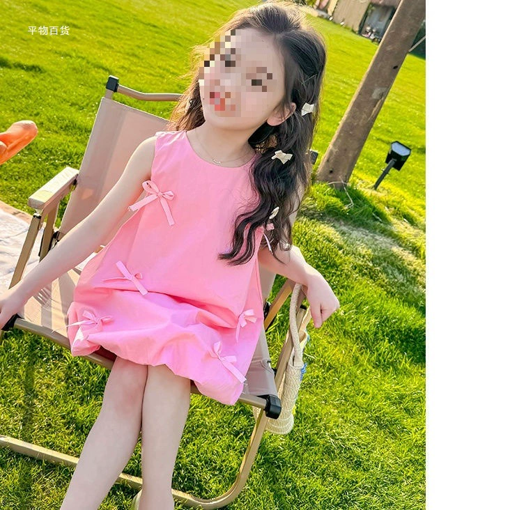 Летнее платье для девочек, модное новое стильное платье-майка в корейском стиле, детское летнее милое прочное платье