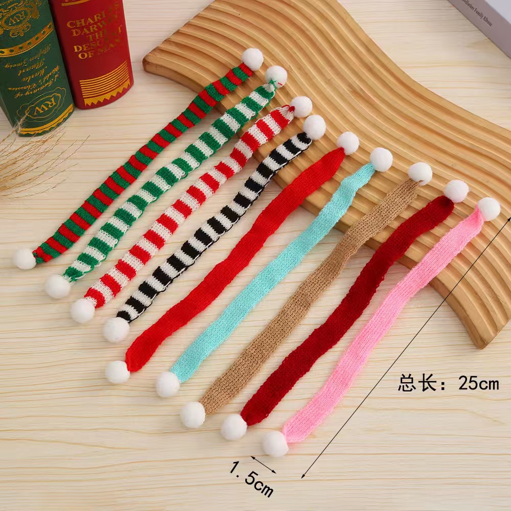 Mini bufandas de lana de punto de Navidad pato amarillo juguete bufandas rojo blanco rojo verde acessorios de decoración