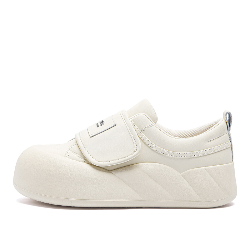 Augu Shiden zapatos blancos para mujeres 2025 nuevo otoño y invierno más velcro de fondo grueso zapatos de skate zapatos deportivos casuales velcro