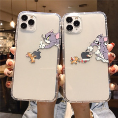Cat and Mouse Compatible with Apple iPhone 11/13 Cases Couple iPhone 12 Pro Max Protective Case 15 Transparent Anti-Slip
