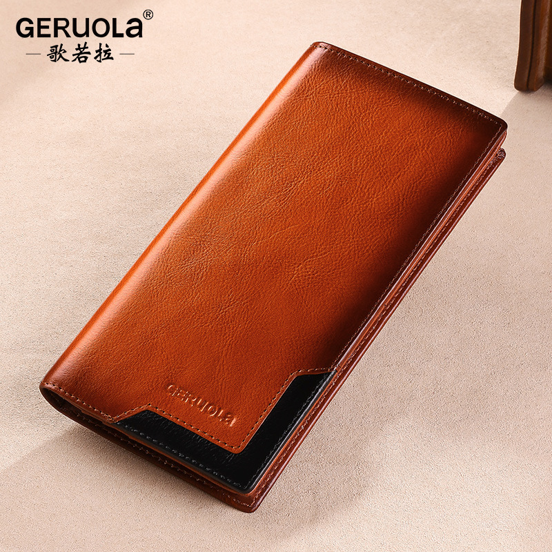 Cartera de cuero para hombre 2025 nueva billetera larga tarjeta de almacenamiento bolso de plata billetera embrague regalo wallet
