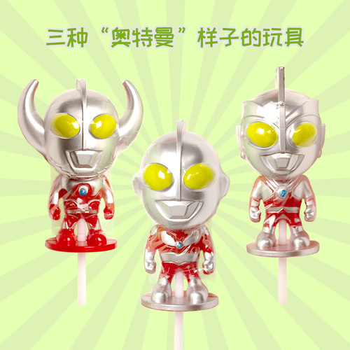 Cartoon Ultraman Lollipop Hard Candy First Generation Taro Ace Shape Children's Snack Candy Toy Wholesale