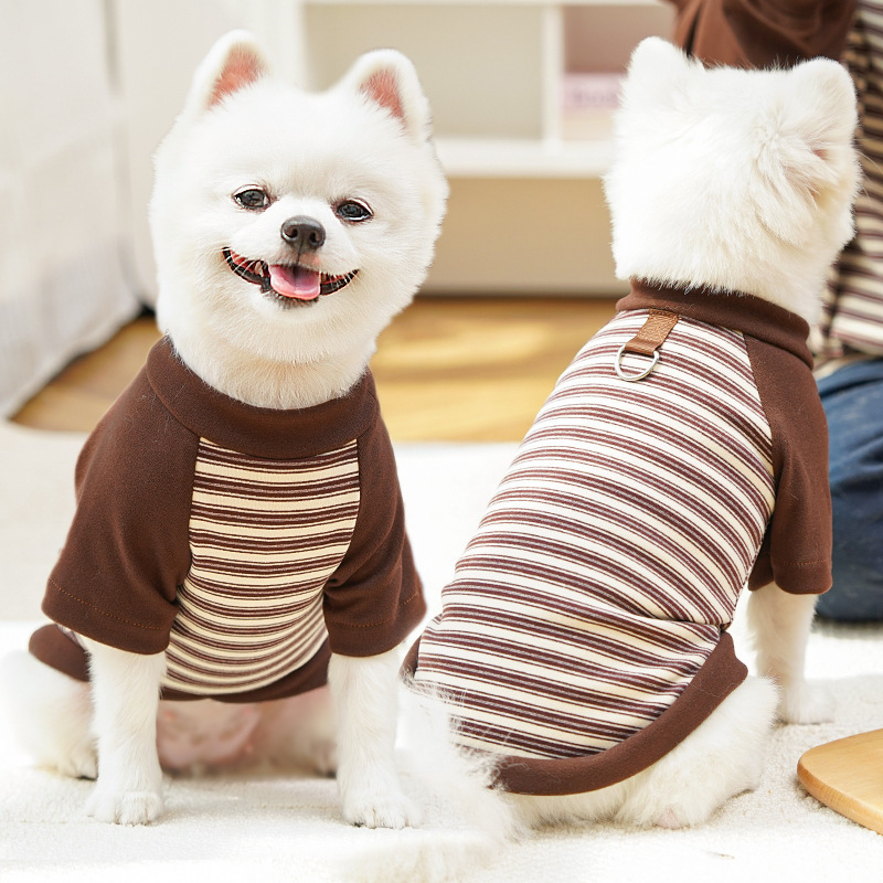 秋冬宠物条纹衣服狗狗两腿衣宠物居家服猫咪中小型犬加厚彩虹服饰|undefined