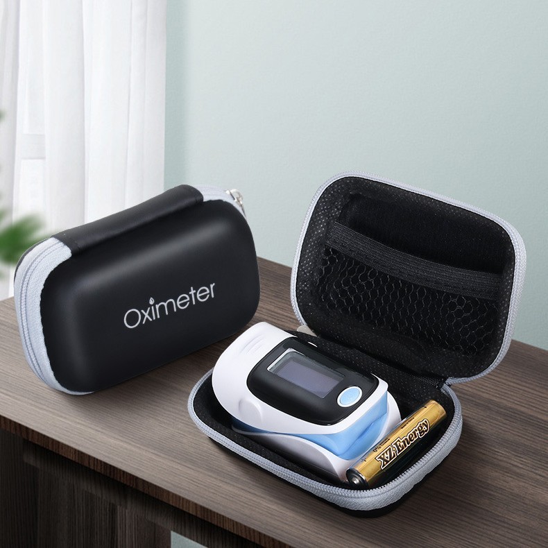 Bolsa de almacenamiento para oxímetro, caja de embalaje con cremallera sensible a la presión, estuche protector portátil anti-caídas de EVA neutro para dispositivos digitales. image 6
