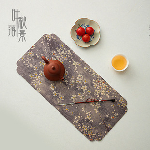 New Chinese Zen Fabric Dry Bubble Mat Retro Tea Mat Tea Table Mat Retro Mat Kung Fu Tea Set Tea Ceremony Accessories