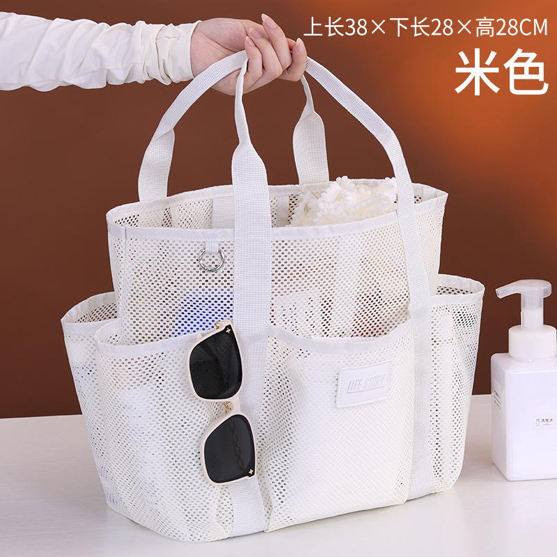 クロスボーダー新品マルチポケットメッシュビーチバッグ大容量フィットネススポーツ収納バッグ水着バッグ手提げ水泳バッグ