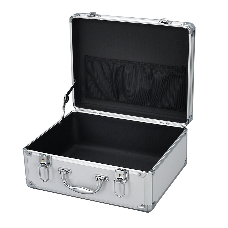 Caja de herramientas de aleación de aluminio grande maleta con cerradura instrumento muestra de archivo de archivo de almacenamiento caja rectangular cabeza de puerta