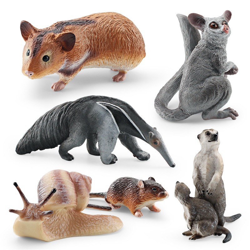 Simulación cognitiva para niños transfronterizos hámster Caracol ratón holgado zorro oso hormiguero bosque animal modelo de juguete
