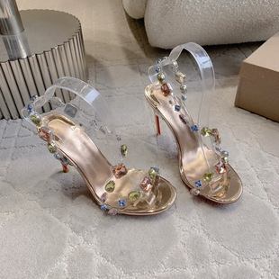 CL�t�׷�ʽ��ɫ��ʯPVC͸��ˮ�һ�֎���ЬŮ����ˮ���Ըи߸�Ь