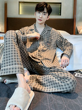 2024男士睡衣棉春秋款长袖2024年新款大码可外穿家居服套装AAA