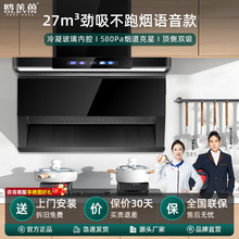 家用 27m³爆吸澎湃风量 大吸力油烟机 蓝牙语音体感控制抽油烟机