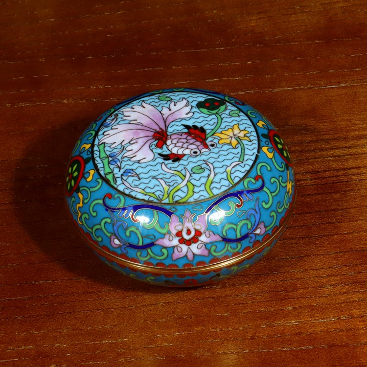 Коробка, медный антикварный эмаль, банка для хранения, подарок на день рождения, 4 дюйма