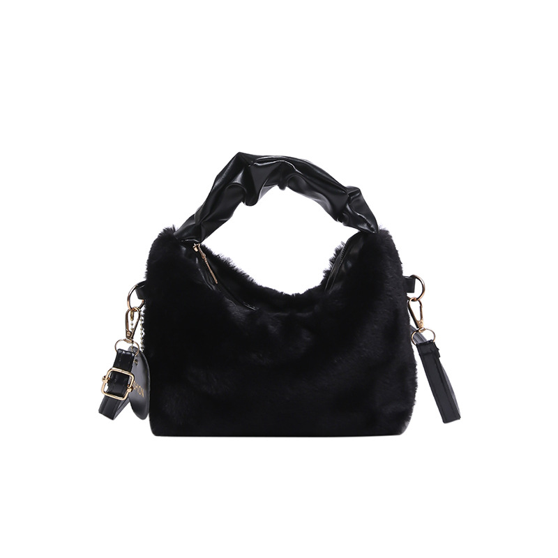 Bolso de moda peludo invierno 2024 nuevo estilo simple bolso de hombro simple bolso de ocio estilo coreano