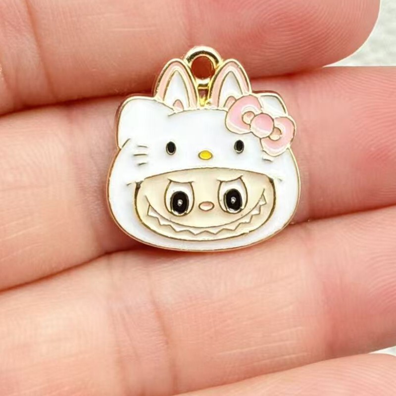 アニメ漫画かわいいラブブペンダント合金ドリップオイル DIY イヤリングキーホルダーネックレス手作りアクセサリー作り|undefined