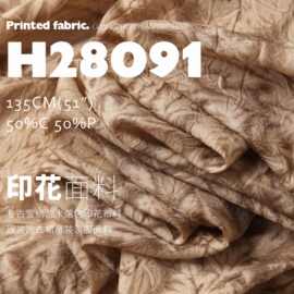 复古雪纺洗水落色光影印花布料服装连衣裙童装汉服面料H28091