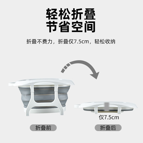 Foldable foot bath tub, calf-length foot basin for health & wellness, massage foot bath with insulation, household and kids' foot-washing basin