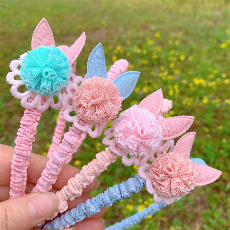 126g Weight Hair Band Hair Accessories Type 1 Piece Quantity Casual, Street Occasion Cloth Material Flower Pattern All Seasons Season Girl'S Gender Pleated Design Cute Style Cute Girl'S Flower Cloth Pleated Hair Band 5