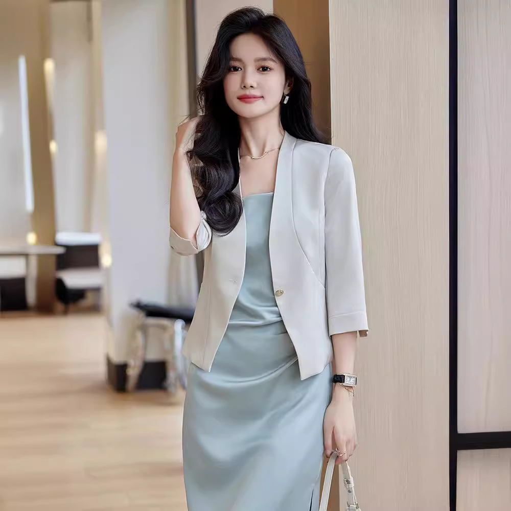 White summer thin classic suit jacket