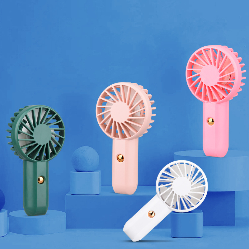 Nuevo niño pequeño ventilador de mano transfronterizo en vivo ventilador de bolsillo portátil cuello colgante con cuerda de carga mini ventilador