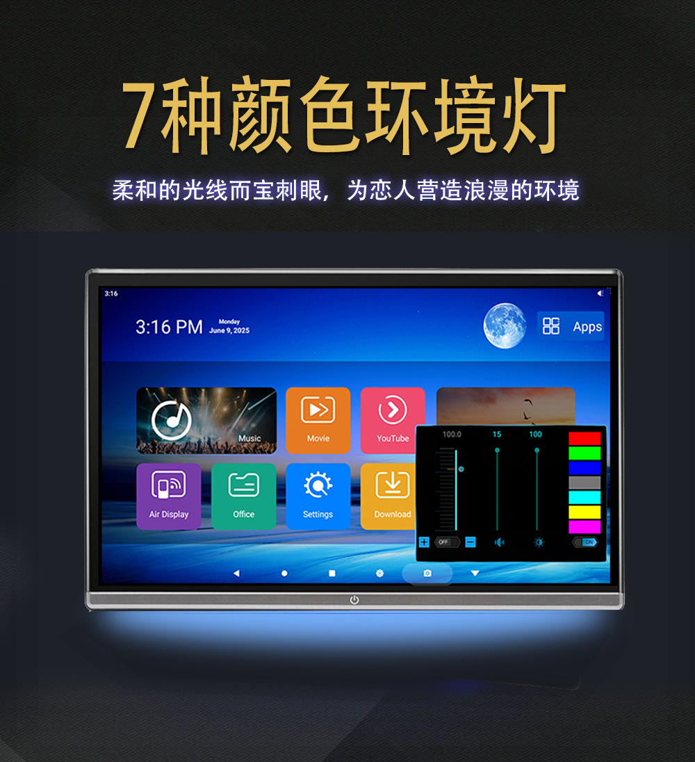 14inch External Headrest Monitor 13.3inch Headrest Android Monitor Head Unit 11.6inch Headrest Android Monitor