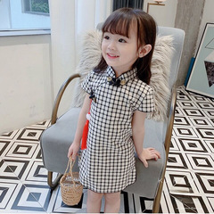 Girls' Summer Dress 2022 New Arrival Children's Stylish Skirt Summer Wear Baby Girl Cheongsam Princess Dress QX5599