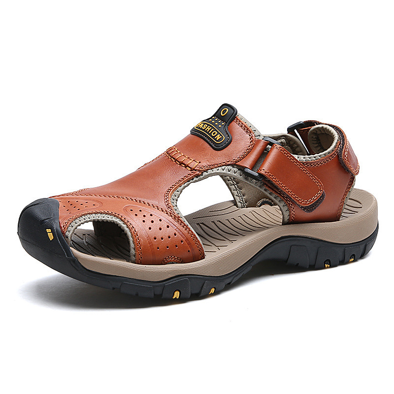 Sandalias transfronterizas zapatos casuales al aire libre transpirables de verano para hombres Zapatos de playa Baotou Zapatos de hombre personalizados antideslizantes de suela gruesa 7238