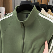 半高领拉链卫衣男秋冬季2025新款潮男宽松重磅拼接保暖加绒打底衫