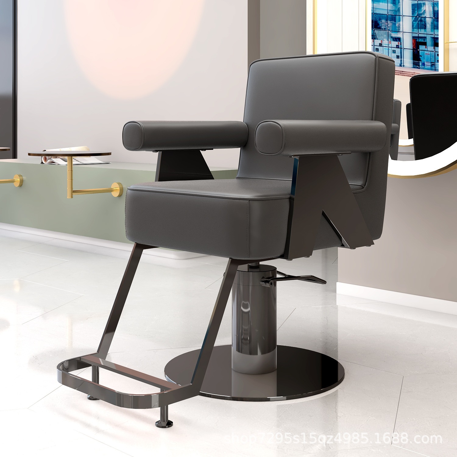 Fábrica directa silla de peluquería silla de salón de peluquería silla de corte de peluquería puede caer la moda red silla de aceite