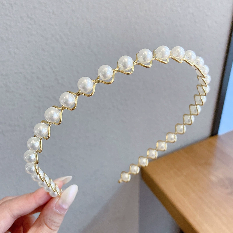 Универсальная повязка на голову, элегантная жемчужная hair accessory, легкая коллекция 2025