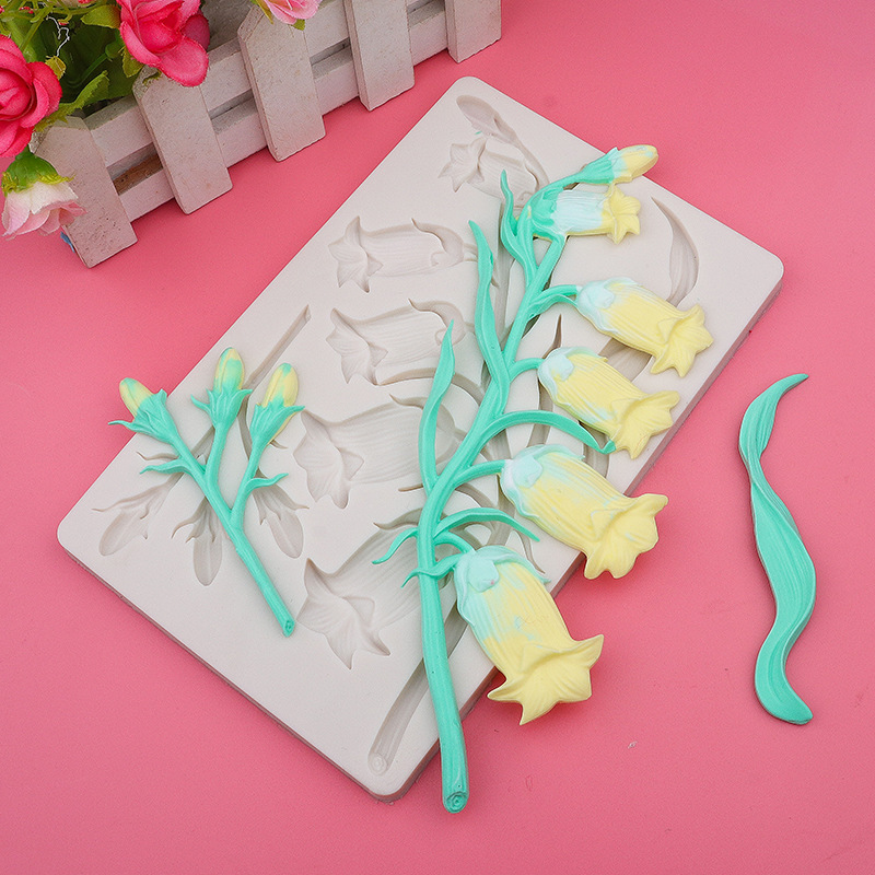 Molde de silicona para pastel horneado flor de tulipas molde de chocolate molde de relieve goteo de goma