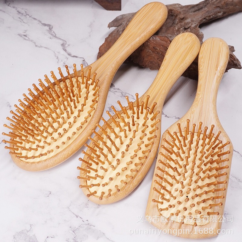 家庭用竹エアクッションヘアコーム、毎日の使用、髪を滑らかにし、髪をまっすぐにする大きなコーム、頭の経絡マッサージコーム、Amazon限定|undefined