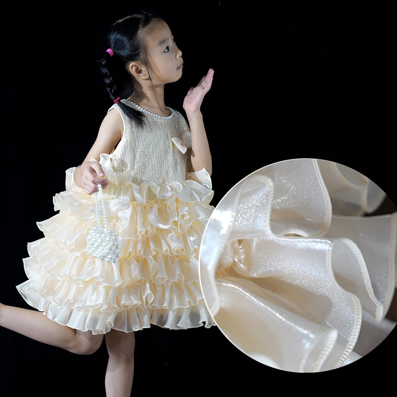 Jelatina acrílico acrílico amplio brillante transparente tela vestido de boda ropa infantil cristal satén tela ogan