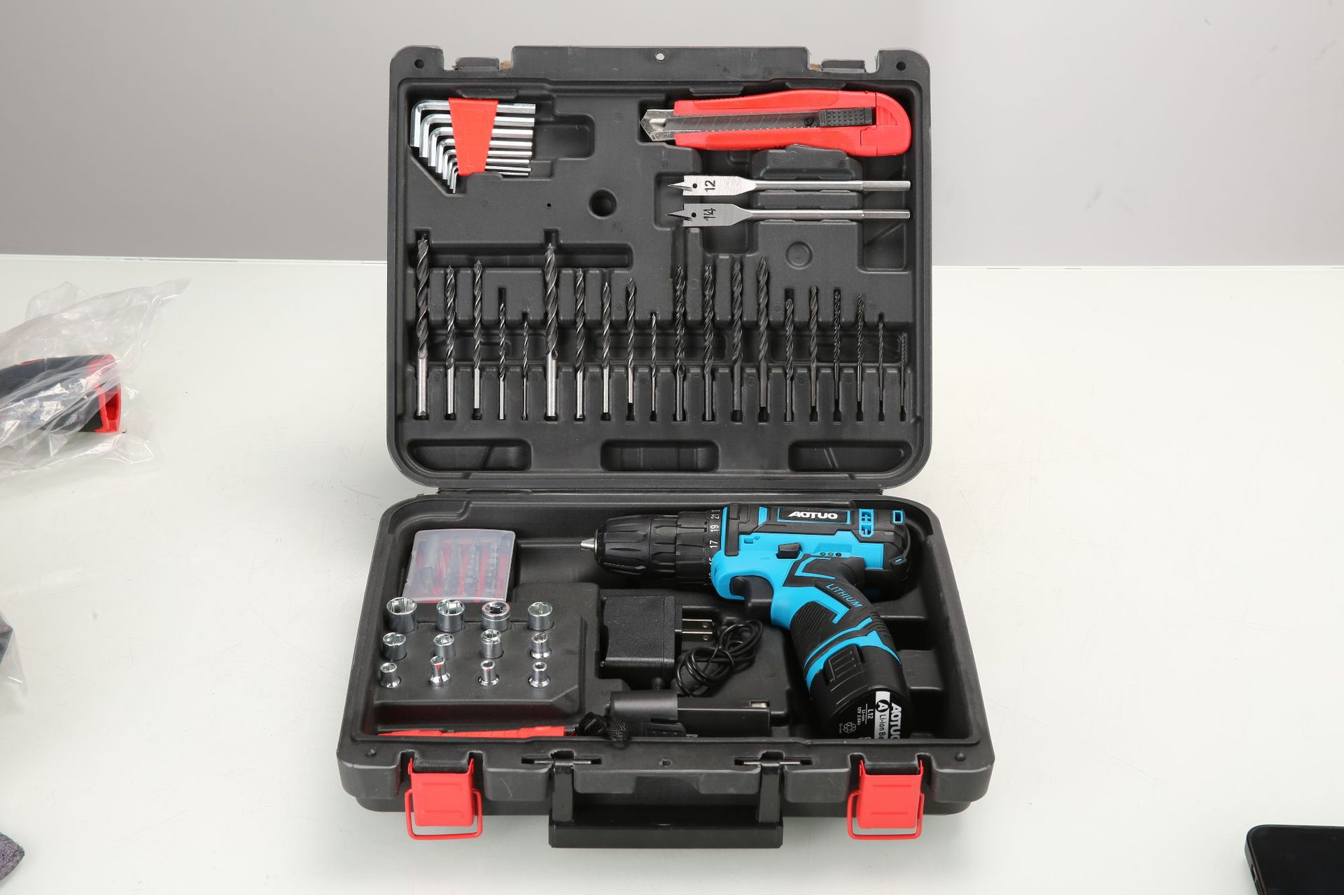 Herramientas eléctricas sin escobillas, molino de ángulo eléctrico sin escobillas, taladro de impacto doméstico recargable de reparación de automóviles, dos conjuntos