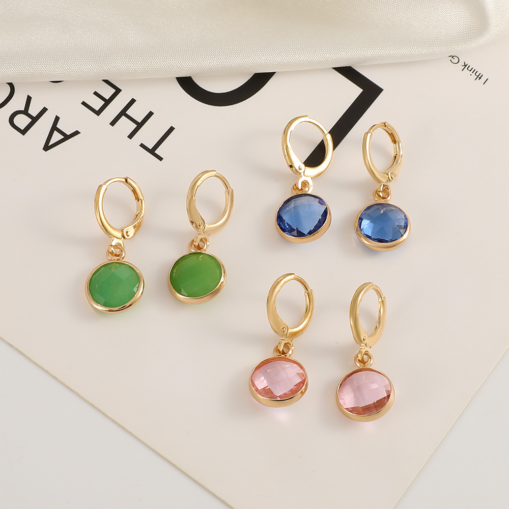 Women's Fashion Round Alloy Crystal Earrings Inlay Drop Earrings display picture 4