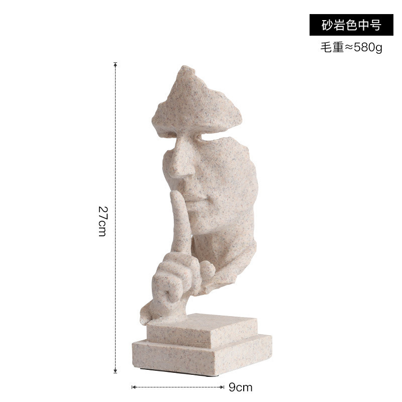 北欧のアイデアの小さいサイズの沈黙は金のカバーの3つの抽象的な樹脂の彫刻で飾られています。|undefined
