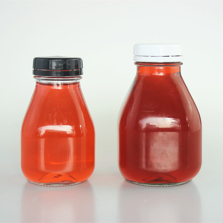现货300ml甜品咖啡奶茶玻璃瓶果汁饮料瓶500ml外卖桃胶密封玻璃罐