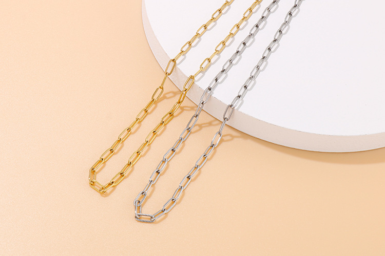 new fashion simple thick chain paper clip chain bracelet set wholesale nihaojewelry
