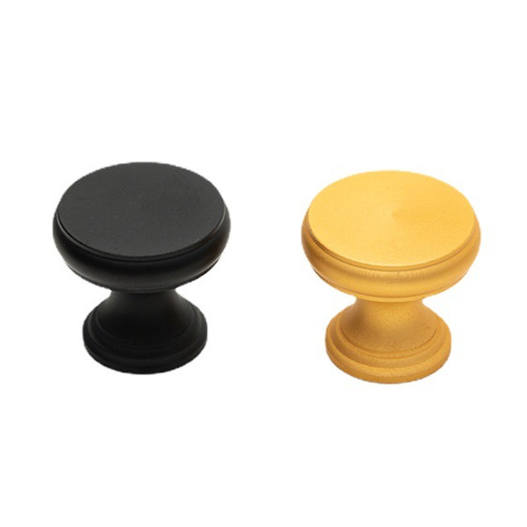Nuevo cajón solo agujero manija gabinete Oro Negro redondo gabinete mesita de noche aleación de zinc armario puerta manija