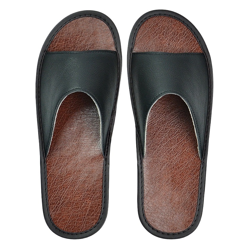 Top Layer Cowhide Sandals and Slippers Genuine Leather Slippers Summer Home Household Indoor Men's and Women's Couple Japanese Style Floor Non-Slip Soft Bottom