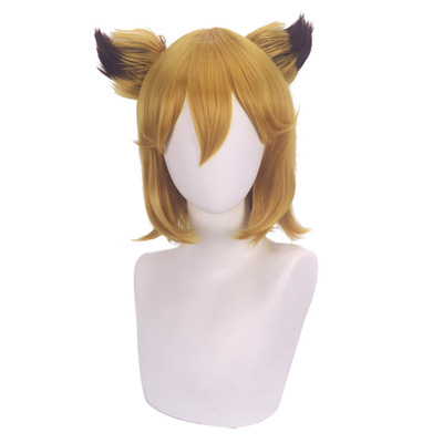 越纽贸易 仙狐小姐黄色渐变cosplay 高温丝化纤假发 厂家直销|ru