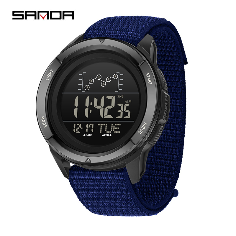 SANDA Sanda hoja electrónica multifunción reloj de despertador para estudiantes gran dial impermeable al aire libre reloj deportivo