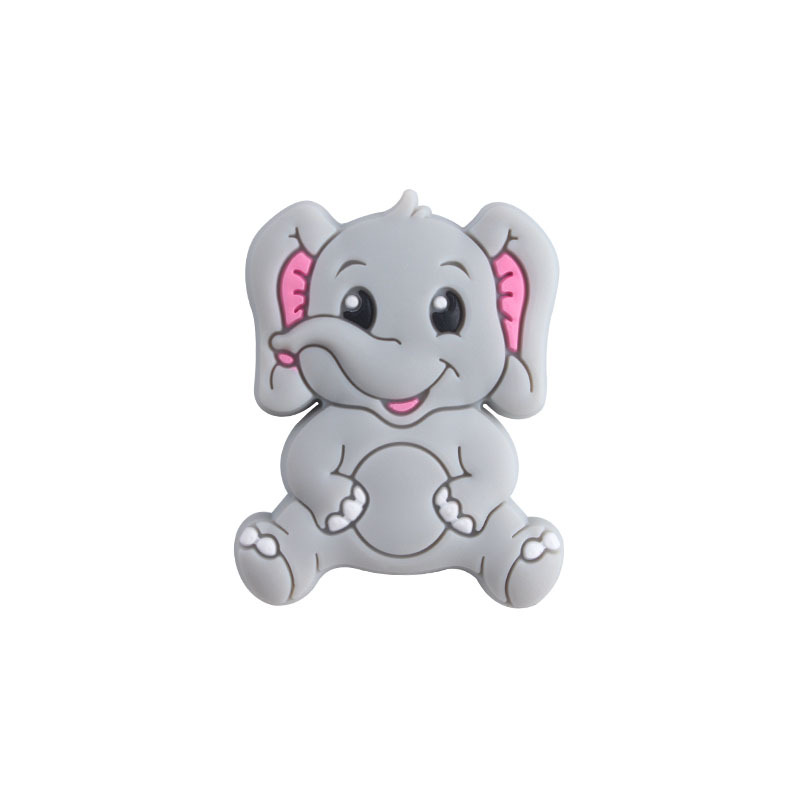 Creativo DIY bebé suministros de dibujos animados elefante cuentas de silicona juguete mordedor bebé molar chupete cadena pulsera Accesorios