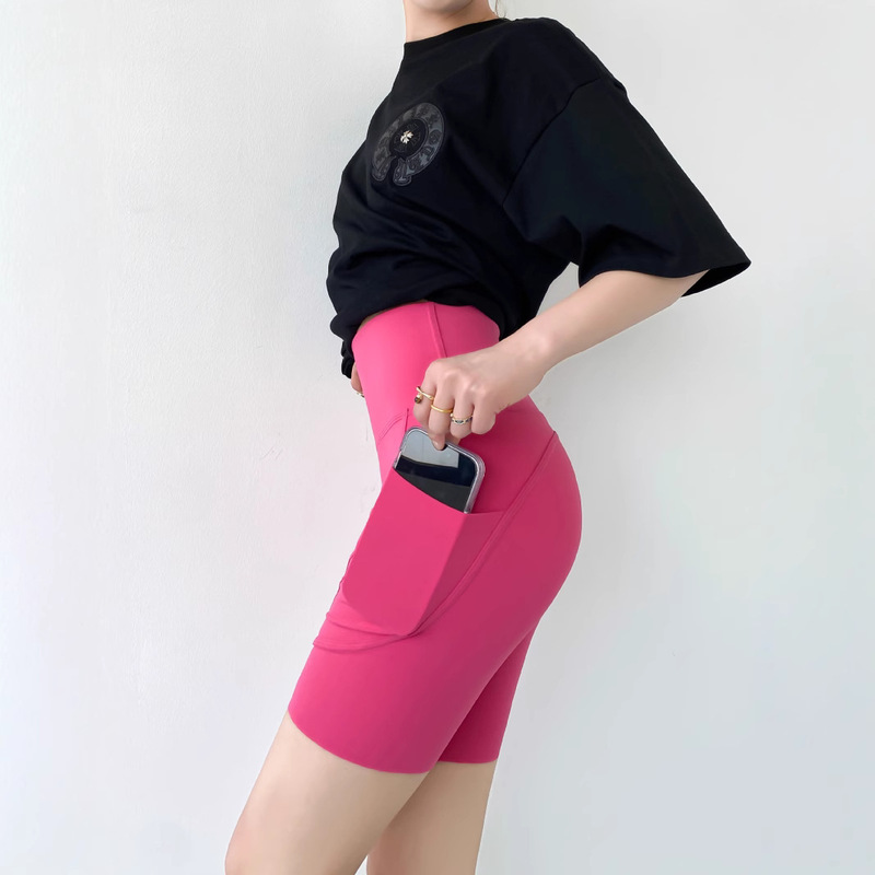 Summer Hot Hip Lifting Sports Pants Women's Five-point Fitness Pants Stretch Tight Yoga Quick-drying High Waist Running Shorts