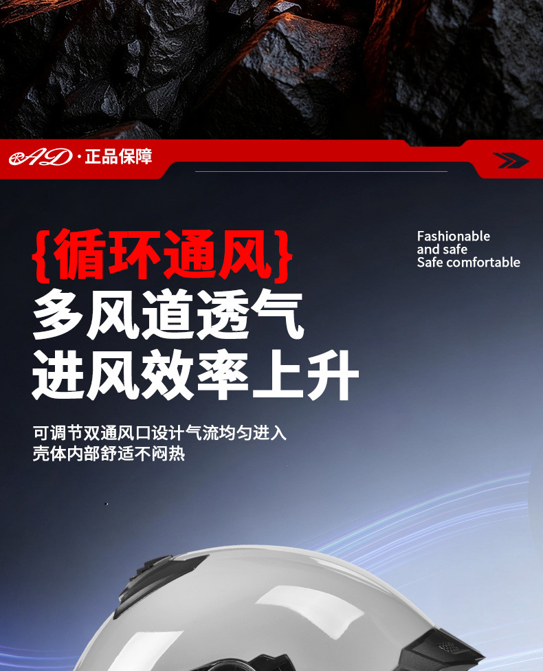 Foreign Trade Motorcycle Helmet for Men, Full-Face Helmet for All Seasons, Electric Vehicle Safety Helmet with Large Rear Wing, Flip-Up Helmet with 3C Certification