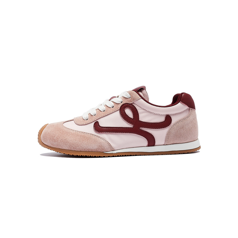 Zapatillas de Ballet Augu Shiden para Mujer, Novedad Otoño 2025, Zapatos Deportivos con Suela Gruesa, Color Rosa Fresa, Estilo Casual