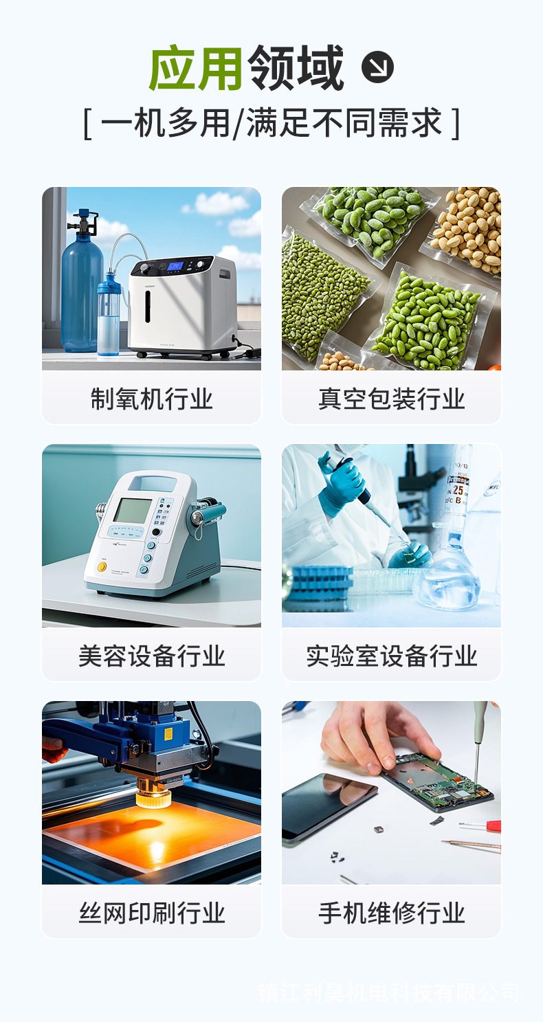 Lihao Mechanical and Electrical Oil-Free Air Compressor Ol750-B High Power Booster Oxygen Generator Air Source Pump 10L Large Flow Piston