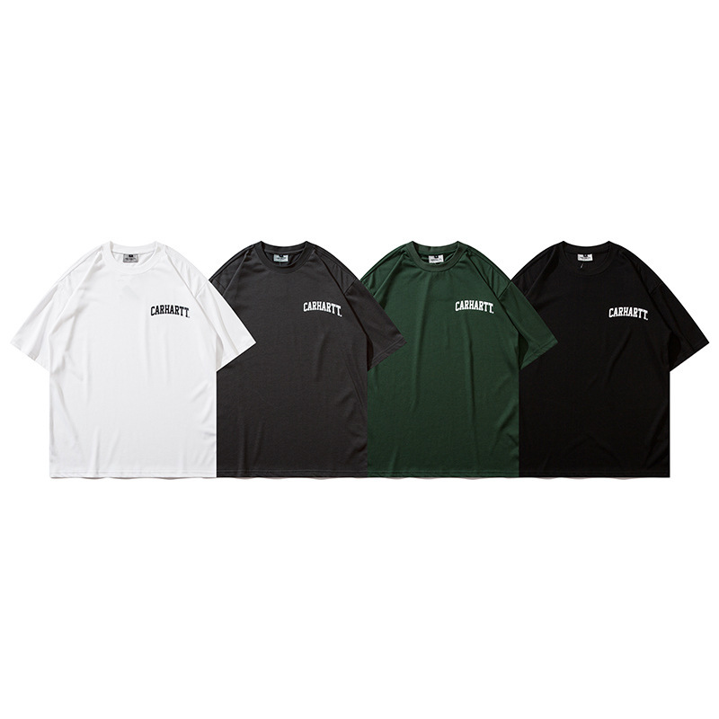 Carhartt Loose Youth Couple Round Neck Pullover Casual Work Clothing Double Yarn Short Sleeves (Ready in Stock)