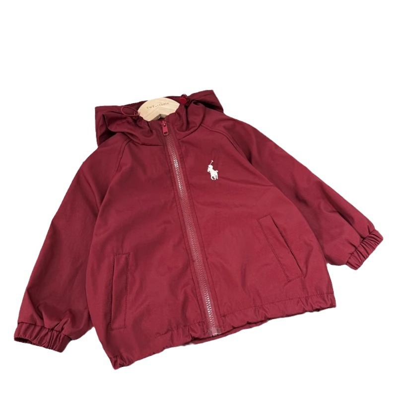 Niñas encapuchadas ropa de asalto primavera y otoño 2024 nueva chaqueta con cremallera para niños y niñas chaqueta roja coreana estilo extranjero
