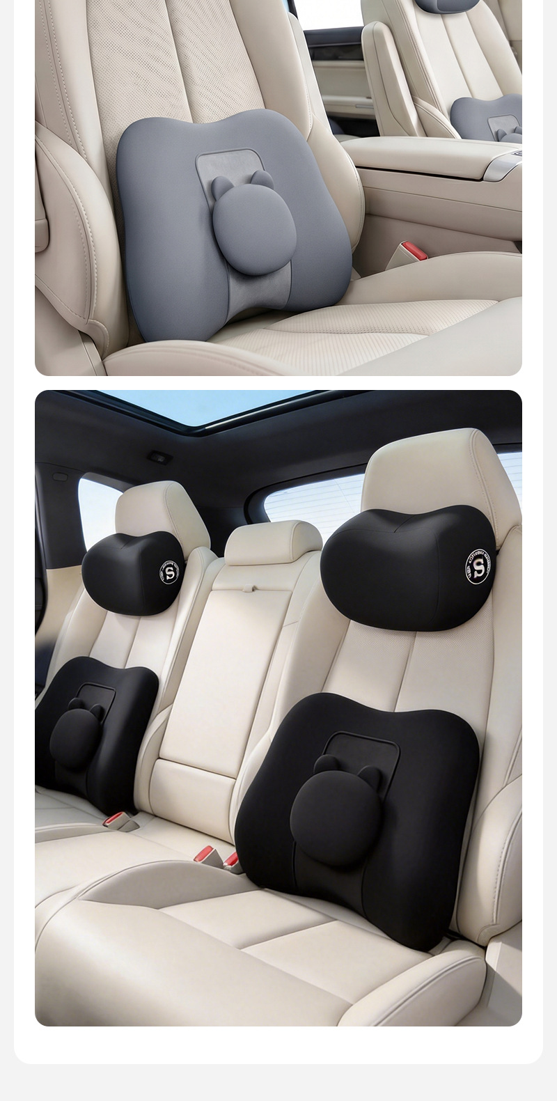 Car Lumbar Pillow for Driver's Seat, Lumbar Support, Car Headrest, Lumbar Support Pillow, Neck Pillow