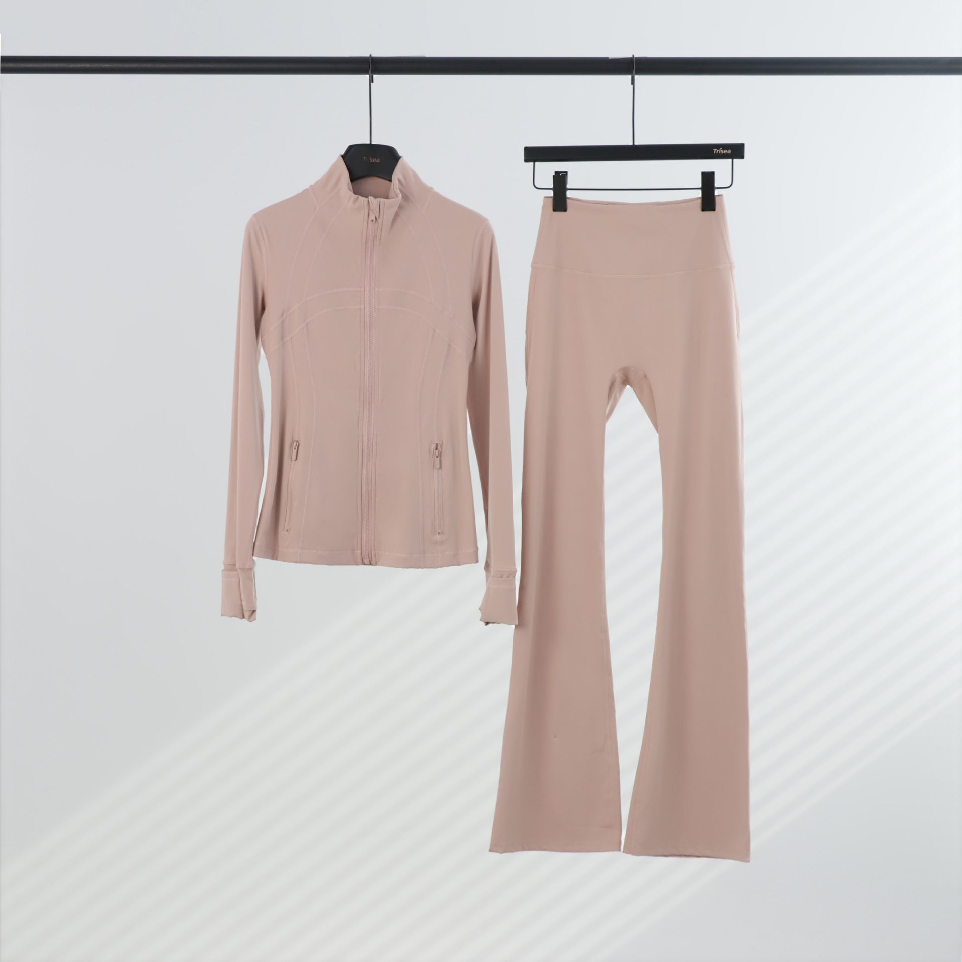LULU chaqueta de cuello de喇叭 con cremallera, chaqueta de cuerpo, chaqueta de yoga elástica, mujer